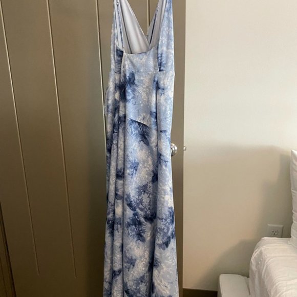 ASTR The Label Holland Ruffle Tie Dye Maxi Dress Blue - Picture 6 of 7